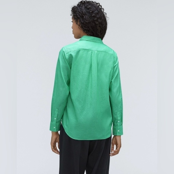 NWT Everlane Mint Pinstriped The Silky Cotton Relaxed Shirt, Oversized, Size 0 - Picture 4 of 14